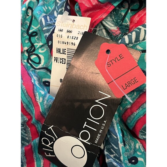 Vintage First Option Shirt Womens Large Abstract Rayon Lined Made USA 90s - Picture 8 of 8